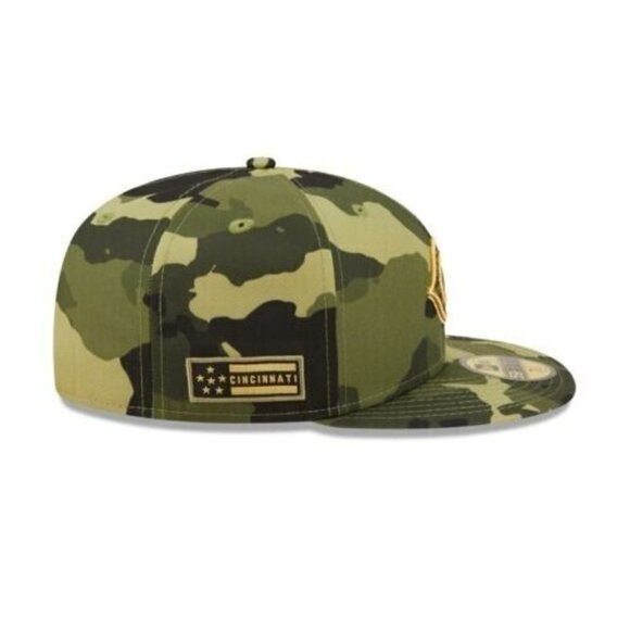 New Era Cincinnati Reds Armed Forces Day 59FIFTY Fitted Hat Camo Size 7 3/8 - Picture 4 of 7